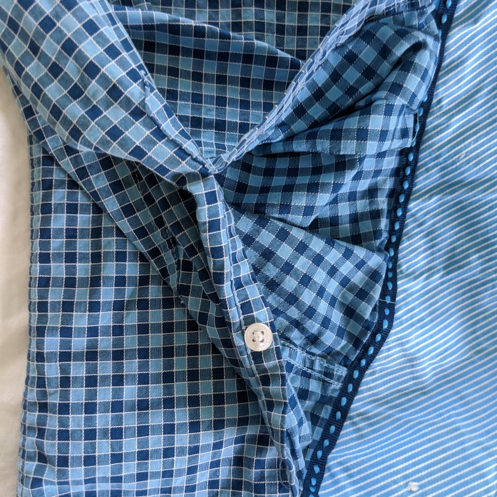 Tailorbyrd Collection Blue Check Button Down - image 4